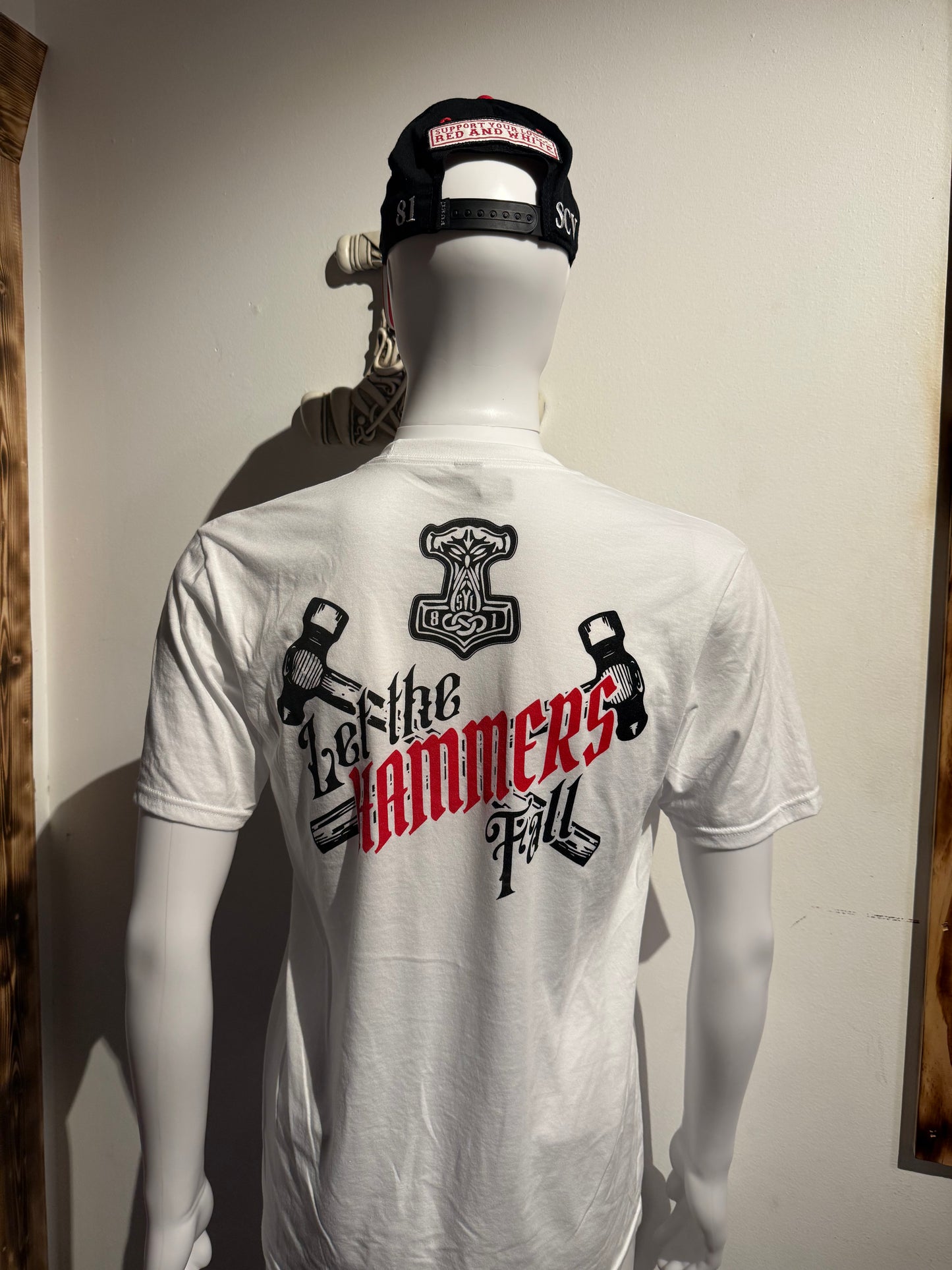 # 4 hammers fall white t