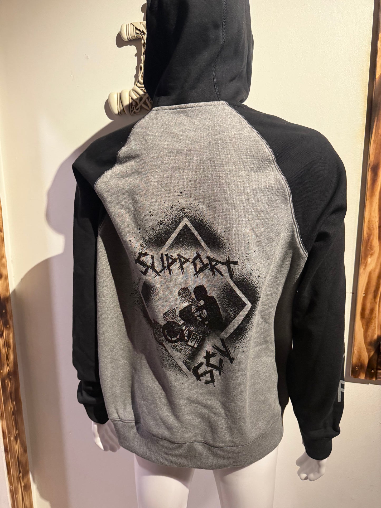 # 57 omertà gray black hoodie